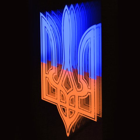 Светодиодный светильник картина Тризуб с эффектом бесконечности, 5 Вт, 330 × 230 мм 