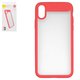 Чехол Baseus для iPhone X, красный, прозрачный, стекло, силикон, #ARAPIPHX-SB09