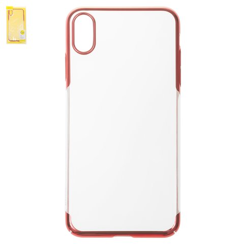 Чохол Baseus для iPhone XS Max, червоний, прозорий, пластик, #WIAPIPH65 DW09