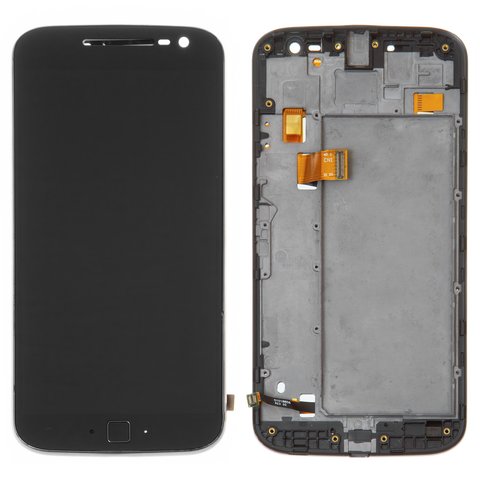 Дисплей для Motorola XT1640 Moto G4 Plus, черный, с рамкой, Сopy