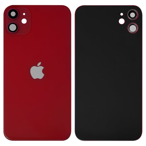 Задняя панель корпуса для iPhone 11, красная, со стеклом камеры, small hole