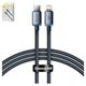 USB кабель Baseus Crystal Shine Series, USB тип-C, Lightning, 120 см, 20 Вт, чорний, #CAJY000201