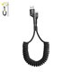 USB кабель Baseus Fish Eye Spring, USB тип-A, Lightning, 100 см, 2 A, чорний, #CALSR-01