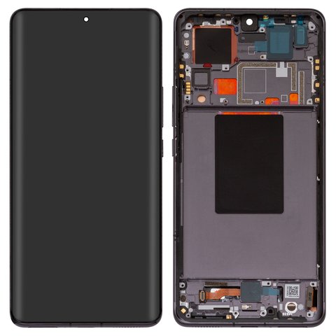 Дисплей для Xiaomi 12 Pro, черный, с рамкой, Оригинал переклеено стекло 