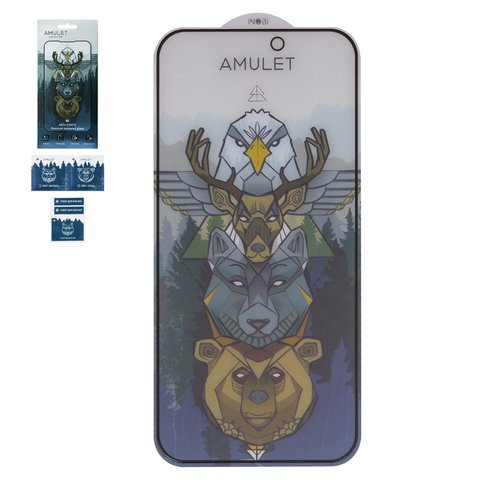 Защитное стекло iNobi Amulet для Apple iPhone 15 Pro Max, Full Glue, Anti Static, черный, cлой клея нанесен по всей поверхности