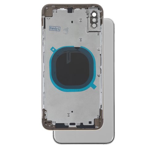 Carcasa puede usarse con iPhone XS Max, blanco, con botones laterales,  con sujetador de tarjeta SIM