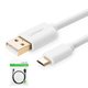 USB Cable UGREEN, (USB type-A, micro USB type-B, 100 cm, 2 A, white) #6957303818488
