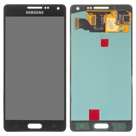 LCD compatible with Samsung A500 Galaxy A5, black, without frame, original change glass 