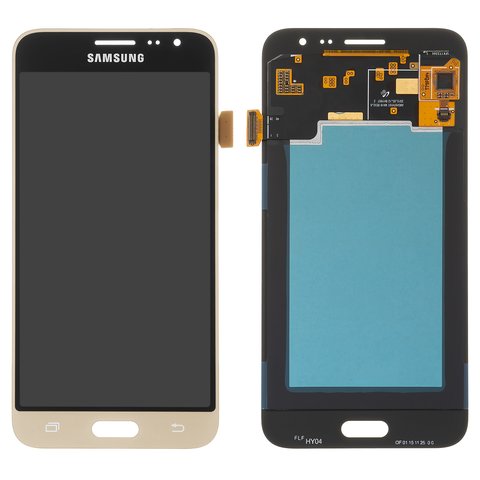 LCD compatible with Samsung J320 Galaxy J3 2016 , golden, without frame, original change glass 