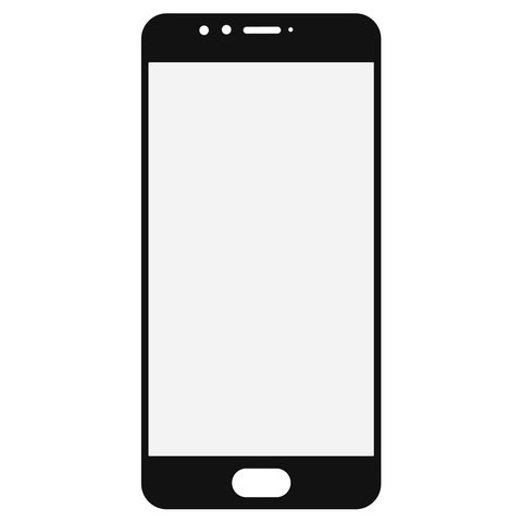 Tempered Glass Screen Protector All Spares compatible with Meizu M5s, 0,26 mm 9H, Full Screen, compatible with case, black, This glass covers the screen completely. 