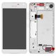 LCD compatible with Nokia 650 Lumia, (white, with frame)