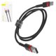 USB Cable Baseus Cafule, (USB type-A, USB type C, 50 cm, 3 A, red, black) #CATKLF-A91