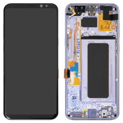 LCD compatible with Samsung G955 Galaxy S8 Plus, gray, with frame, Original, service pack, orchid Gray, original glass  #GH97 20470C GH97 20564C GH97 20565C