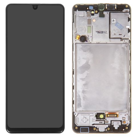 LCD compatible with Samsung A315 Galaxy A31, black, with frame, Original PRC  