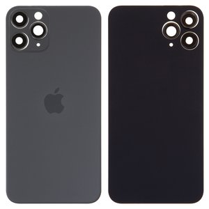 Panel trasero de carcasa puede usarse con iPhone 11 Pro, gris, con vidrio de cámara, small hole, matte space gray
