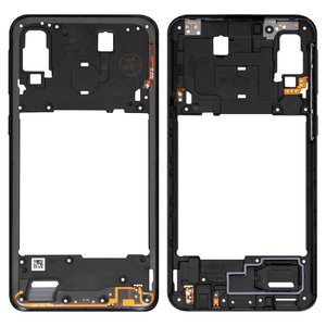 Housing Middle Part compatible with Samsung A405 Galaxy A40, black 