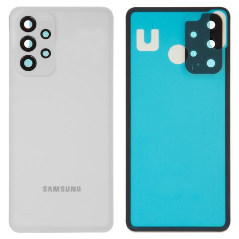 Panel trasero de carcasa puede usarse con Samsung A326 Galaxy A32 5G, blanco, con vidrio de cámara