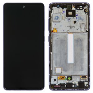 Pantalla LCD puede usarse con Samsung A525 Galaxy A52, A526 Galaxy A52 5G, morado, con marco, Original PRC 