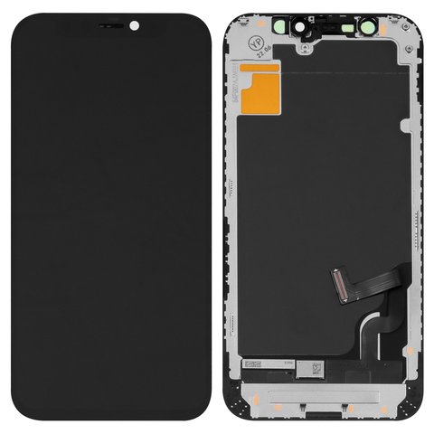 LCD compatible with iPhone 12 mini, black, with frame, AAA, Tianma, TFT  
