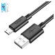 Cable USB Hoco X88, USB tipo-A, micro USB tipo-B, 100 cm, 2.4 A, negro, #6931474783325