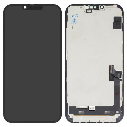 Pantalla LCD puede usarse con iPhone 14 Plus, negro, con marco, PRC, NEW
