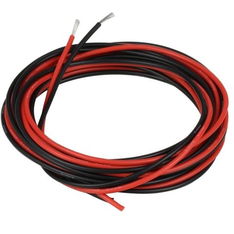 Alambre con aislamiento de silicona 18AWG, 0.75 mm², 1 m, negro, UL3135