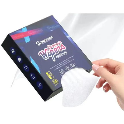 Microfiber Cloth Mechanic HK1009, for dust and fingerprints removing, 50 pcs, 100*100 mm, в коробці 