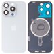 Housing Back Cover compatible with iPhone 15 Pro, (white, with camera lens, Original (PRC))