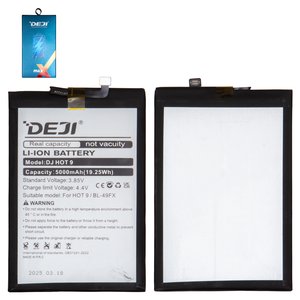 Battery Deji BL 49FX compatible with Infinix Hot 8, Hot 9 Pro X655F , Smart 6 X6511 , Li ion, 3.85 V, 5000 mAh 
