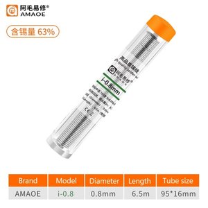 Solder Amaoe 6337 I, Sn 63% , Pb 37%, 0,8 mm, 6.5 m 