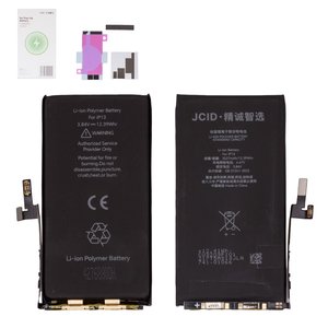 Battery JCID compatible with Apple iPhone 13, Li Polymer, 3.84 V, 3227 mAh, without error "Unknown Part", with built in flat cable, no Pop Up 