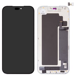 LCD compatible with iPhone 17 Pro Max, black, with frame, HC, OLED , GX OEM soft, 120Hz 