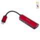Adapter Baseus L52, (Lightning to Dual Lightning + 3.5 3 in1, doesn't support microphone , TRS 3.5 mm, Lightning, red) #CALL52-91