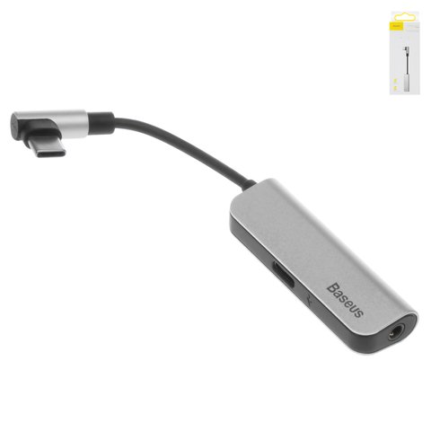 Adapter Baseus L53, from USB type C to 3.5 mm 2 in 1, doesn't support microphone , USB type C, TRS 3.5 mm, silver  #CATL53 S1