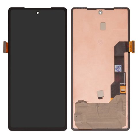 LCD compatible with Google Pixel 7a, black, with frame, Original PRC