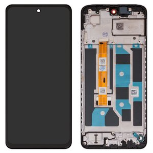LCD compatible with Oppo A3 CPH2669 , A3x CPH2641 , black, with frame, Original PRC  