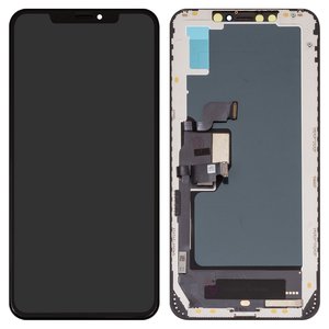 LCD compatible with iPhone XS Max, black, with frame, AAA, TFT , ZY, LTPS FHD 