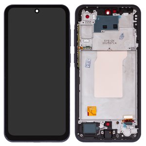 LCD compatible with Samsung A356 Galaxy A35 5G, dark blue, with frame, Copy, TFT  