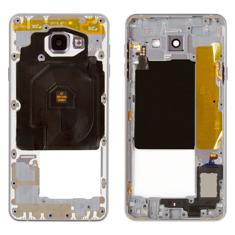 Parte media de carcasa puede usarse con Samsung A710 Galaxy A7 2016 , negra, 2Sim+1MMC dedicated slot 