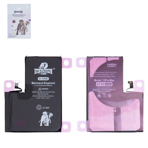 Batería Da Luxiang puede usarse con Apple iPhone 13 Pro Max, Li ion, 3.85 V, 4780 mAh, mayor capacidad, original IC