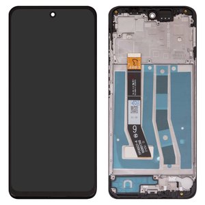 Pantalla LCD puede usarse con Motorola Moto G55, negro, con marco, Original PRC 