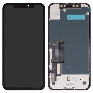 Pantalla LCD puede usarse con iPhone XR, negro, con marco, AAA, TFT , ZY, HD+