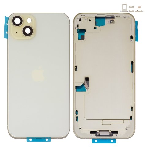 Carcasa puede usarse con iPhone 15 Plus, amarillo, con botones laterales,  con sujetador de tarjeta SIM, Original PRC , EU version