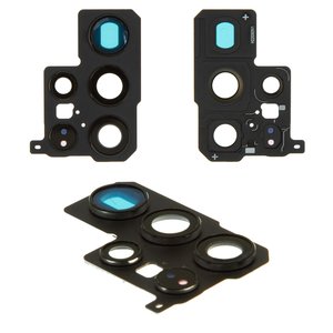 Стекло камеры для Samsung S908B Galaxy S22 Ultra 5G, черное, с рамкой