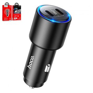 Автомобільний зарядний пристрій Hoco NZ3, чорне, Quick Charge, 40 Вт, 2 порта, 12 24 B, #6931474748263
