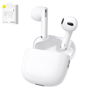 Гарнітура Baseus Bowie WX5, бездротова, біла, із зарядним кейсом, з кабелем, #A00051000213 00