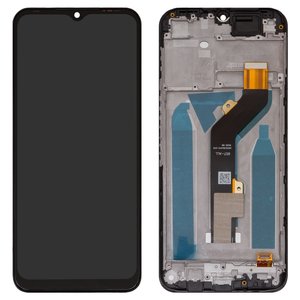 Дисплей для Tecno Spark 7 KF6n , Spark 7 Go KF6m , чорний, з рамкою, High Copy, FPC6504 09