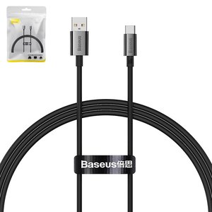 USB кабель Baseus Superior, USB тип C, USB тип A, 100 см, 100 Вт, чорний, #P10320102114 00