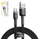 USB кабель Baseus Cafule, USB тип-C, USB тип-A, 300 см, 2 A, чорний, #CATKLF-UG1