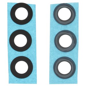 Стекло камеры для Samsung A566 Galaxy A56, черное, без рамки, комплект 3 шт.